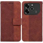 For Tecno Pova 6 Pro / Pova 6 Geometric Embossed Leather Phone Case(Brown)