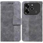 For Tecno Pova 6 Pro / Pova 6 Geometric Embossed Leather Phone Case(Grey)