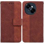 For Tecno Spark Go 1 / Pop 9 Pro Geometric Embossed Leather Phone Case(Brown)