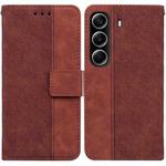 For Tecno Camon 40 Geometric Embossed Leather Phone Case(Brown)