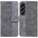 For Tecno Camon 40 Geometric Embossed Leather Phone Case(Grey)