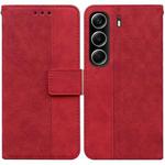 For Tecno Camon 40 Geometric Embossed Leather Phone Case(Red)