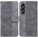 For Tecno Camon 40 Pro 4G Geometric Embossed Leather Phone Case(Grey)