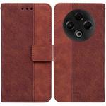 For Tecno Spark 30 4G Geometric Embossed Leather Phone Case(Brown)