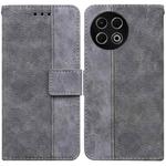 For Tecno Spark 30 Pro Geometric Embossed Leather Phone Case(Grey)