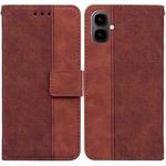 For Tecno Pop 10 / Spark Go 2 4G Geometric Embossed Leather Phone Case(Brown)