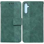 For Samsung Galaxy A25 5G Geometric Embossed Leather Phone Case(Green)