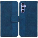 For Samsung Galaxy S23 FE 5G Geometric Embossed Leather Phone Case(Blue)