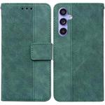For Samsung Galaxy S23 FE 5G Geometric Embossed Leather Phone Case(Green)