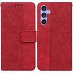 For Samsung Galaxy S23 FE 5G Geometric Embossed Leather Phone Case(Red)