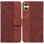 For Samsung Galaxy A05 Geometric Embossed Leather Phone Case(Brown)