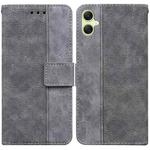 For Samsung Galaxy A05 Geometric Embossed Leather Phone Case(Grey)