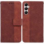 For Samsung Galaxy A05s Geometric Embossed Leather Phone Case(Brown)