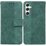 For Samsung Galaxy S24+ 5G Geometric Embossed Leather Phone Case(Green)