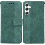 For Samsung Galaxy S24 5G Geometric Embossed Leather Phone Case(Green)