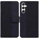 For Samsung Galaxy S24 5G Geometric Embossed Leather Phone Case(Black)