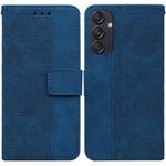 For Samsung Galaxy M55 Geometric Embossed Leather Phone Case(Blue)