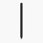 For Apple Pencil 1 LOVE MEI Frosted Leather Texture Silicone Protective Pen Case(Black)