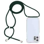 For iPhone 15 Pro Transparent Acrylic Airbag Shockproof Phone Protective Case with Lanyard(Dark Green)