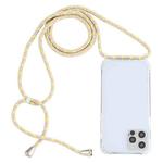 For iPhone 15 Pro Transparent Acrylic Airbag Shockproof Phone Protective Case with Lanyard(Yellow Pink Grey)