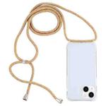 For iPhone 15 Transparent Acrylic Airbag Shockproof Phone Protective Case with Lanyard(Yellow Rainbow)