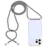 For iPhone 16 Pro Max Transparent Acrylic Airbag Shockproof Phone Protective Case with Lanyard(Zebra)