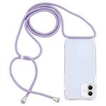 For iPhone 16 Plus Transparent Acrylic Airbag Shockproof Phone Protective Case with Lanyard(Purple Blue Apricot)