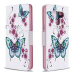 For LG K51 Colored Drawing Pattern Horizontal Flip Leather Case with Holder & Card Slots & Wallet(Peach Blossom and Butterfly)
