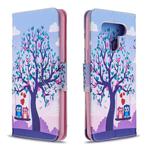 For LG K51 Colored Drawing Pattern Horizontal Flip Leather Case with Holder & Card Slots & Wallet(Two Owls)