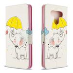 For LG K51 Colored Drawing Pattern Horizontal Flip Leather Case with Holder & Card Slots & Wallet(Elephant)
