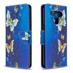 For LG K51 Colored Drawing Pattern Horizontal Flip Leather Case with Holder & Card Slots & Wallet(Gold Butterfly)
