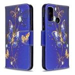 For Huawei P Smart (2020) Colored Drawing Pattern Horizontal Flip Leather Case with Holder & Card Slots & Wallet(Purple Butterfly)