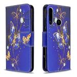 For Huawei Y6P Colored Drawing Pattern Horizontal Flip Leather Case with Holder & Card Slots & Wallet(Purple Butterfly)