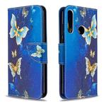 For Huawei Y6P Colored Drawing Pattern Horizontal Flip Leather Case with Holder & Card Slots & Wallet(Gold Butterfly)