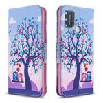 For Huawei Honor 9A Colored Drawing Pattern Horizontal Flip Leather Case with Holder & Card Slots & Wallet(Two Owls)