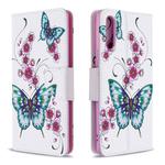 For Sony Xperia L4 Colored Drawing Pattern Horizontal Flip Leather Case with Holder & Card Slots & Wallet(Peach Blossom and Butterfly)