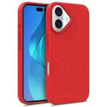 For iPhone 16 Plus Starry Series Shockproof Straw Material + TPU Protective Case(Red)