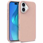 For iPhone 16 Plus Starry Series Shockproof Straw Material + TPU Protective Case(Pink)