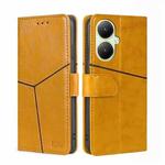 For vivo Y35+ 5G Geometric Stitching Leather Phone Case(Yellow)