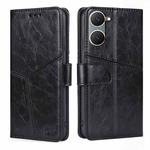 For vivo Y03 4G Geometric Stitching Leather Phone Case(Black)