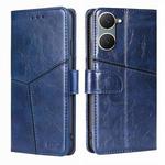 For vivo Y03 4G Geometric Stitching Leather Phone Case(Blue)