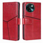 For vivo Y38 5G / T3x Global Geometric Stitching Leather Phone Case(Red)