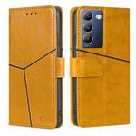 For vivo Y100 5G IDN Geometric Stitching Leather Phone Case(Yellow)