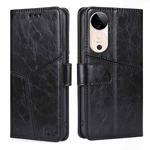 For vivo S19 Geometric Stitching Leather Phone Case(Black)