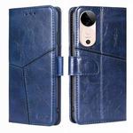 For vivo S19 Geometric Stitching Leather Phone Case(Blue)