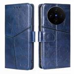 For vivo X100s Geometric Stitching Leather Phone Case(Blue)