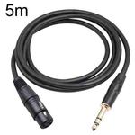 6.35mm 1/4 TRS Male to XLR 3pin Female Microphone Cable, Length:5m