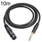 6.35mm 1/4 TRS Male to XLR 3pin Female Microphone Cable, Length:10m