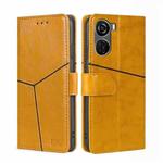 For ZTE Axon 40 Lite Geometric Stitching Leather Phone Case(Yellow)