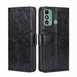 For ZTE Blade A53 4G Geometric Stitching Leather Phone Case(Black)